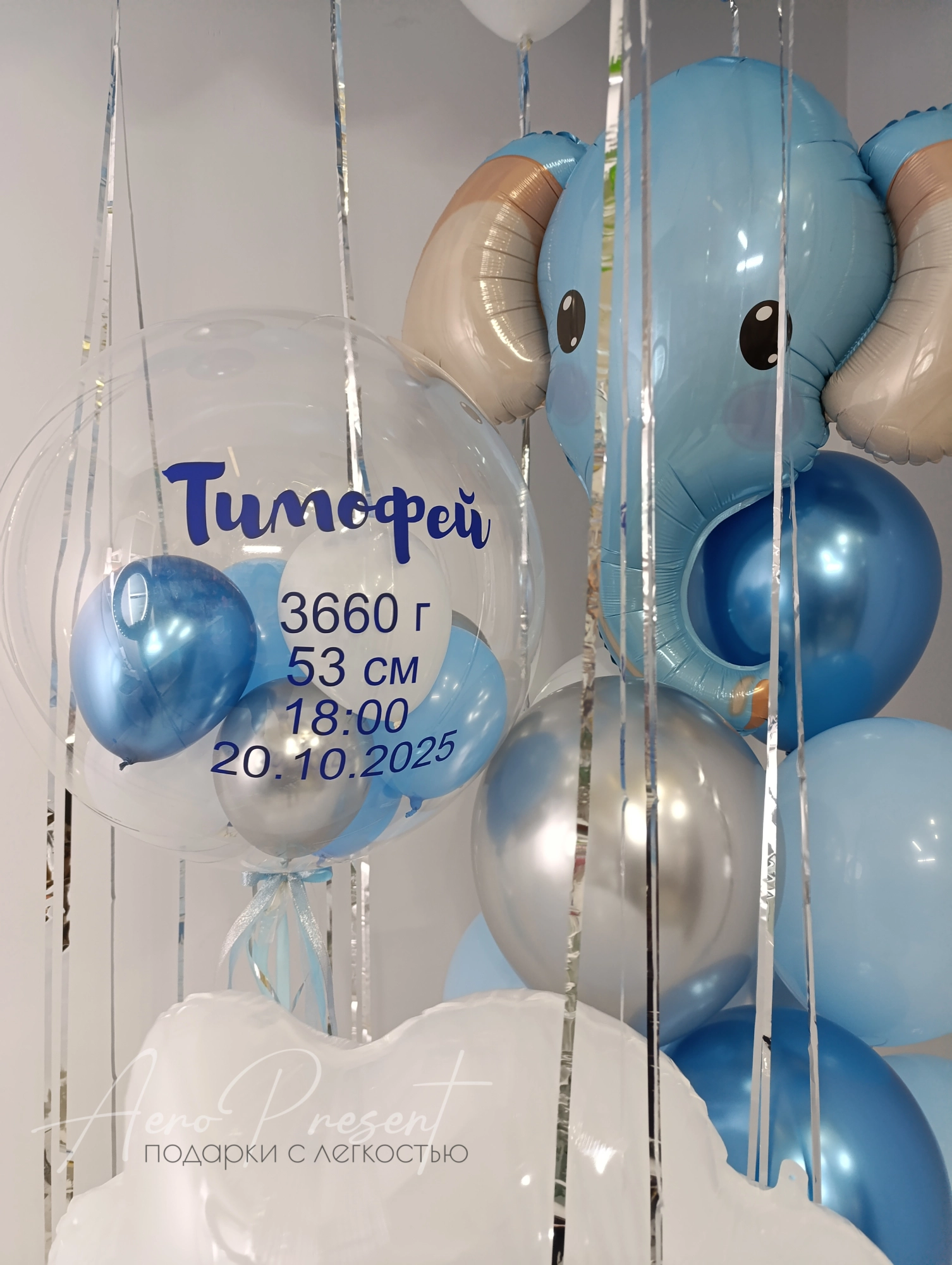 Набор шаров на выписку "Небесное чудо"